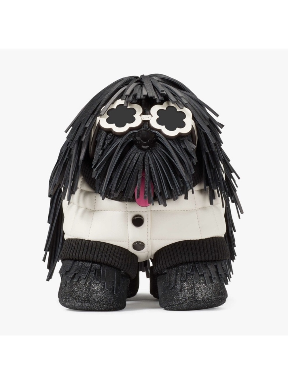kate spade Black and White Novelty Fringe Dog Shoulder Bag